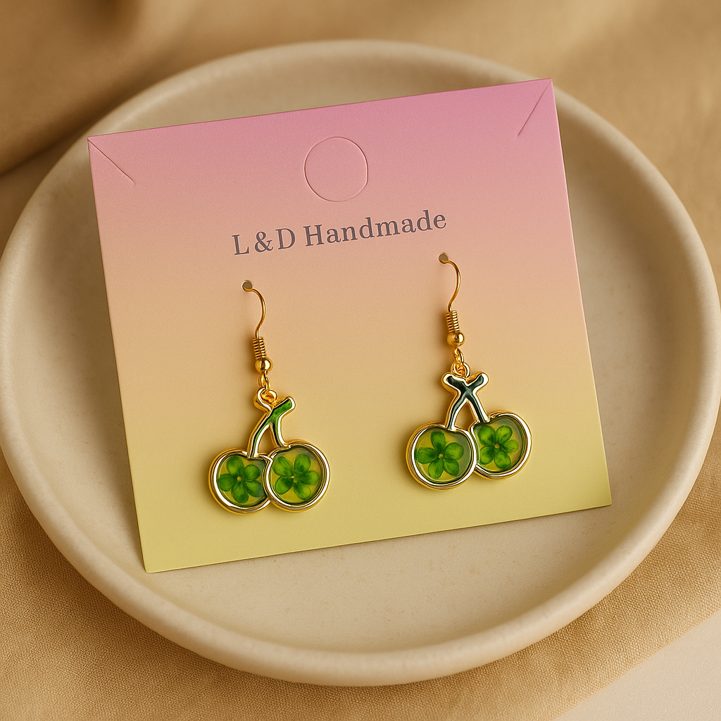 Real Dried Flower Earrings Handmade Resin Dangle - Unique Handcrafted Design with Natural Floral Elements