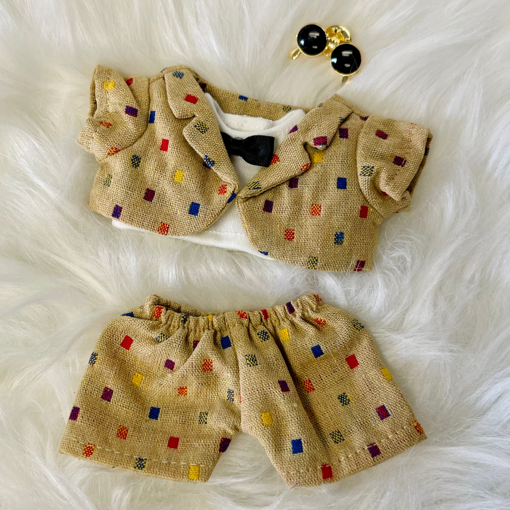 Mini Doll Retro Blazer Outfit for Summer - 4-Piece Handmade Set with Vintage Charm & Handcrafted Details