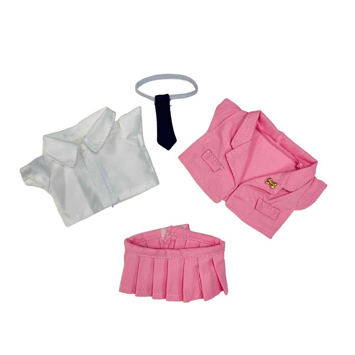 Mini Doll Business Chic Outfit Set - Blazer Shirt Tie & Pants/Skirt for Professional Look Comfortable Elegance Versatile Styling