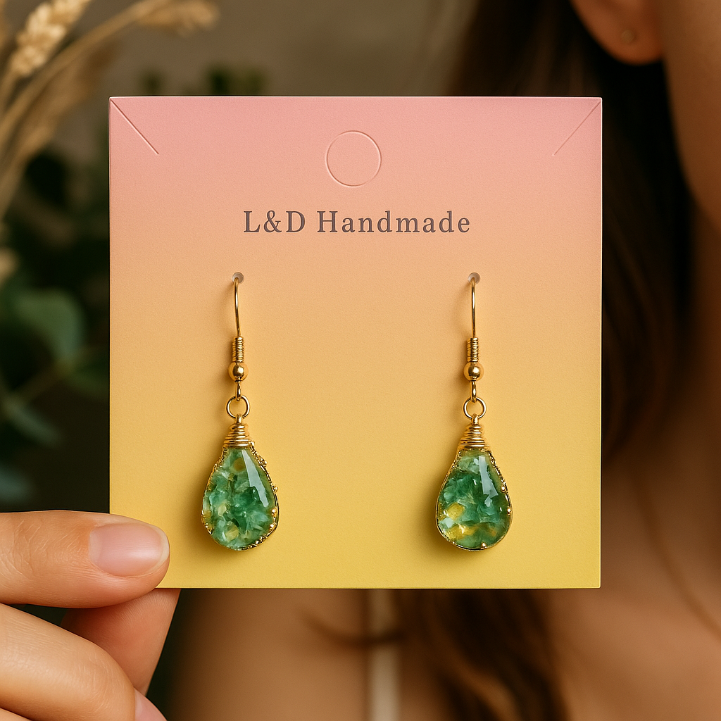 Natural Flower Drop Earrings Unique Epoxy ResinFlowers Earrings Women Elegant Pressed FlowersDrop Earrings for Stylish Accessories
