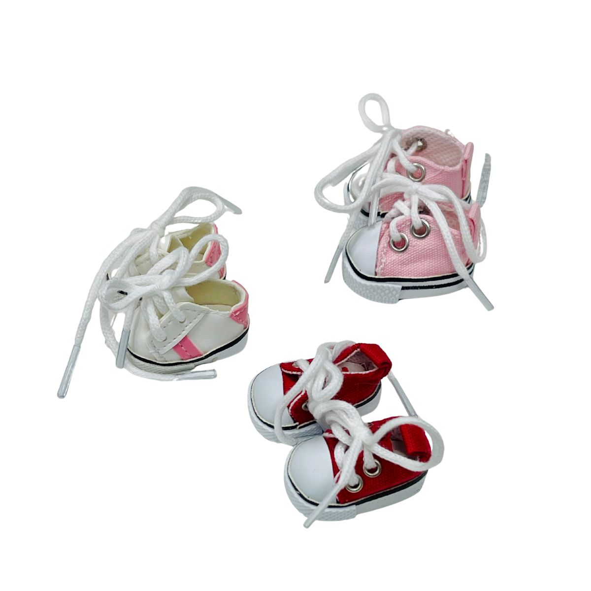 Mini Doll Lace-Up Sneakers Canvas Shoes for Dolls - 6 Colors Kawaii Streetwear Fashionable Doll Accessories