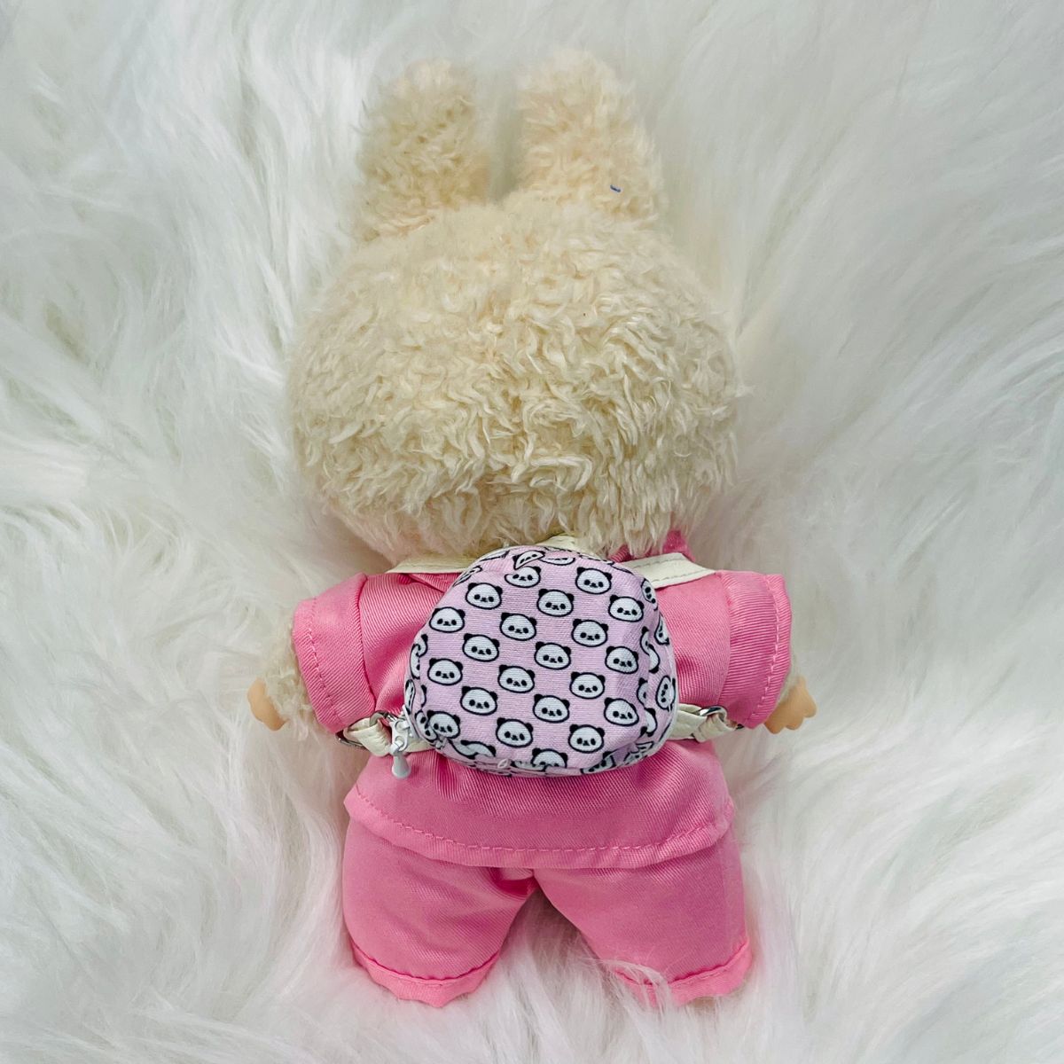 Mini Panda Backpack for Cute Doll Backpack Mini Doll Outfit Accessory | Red & Pink Panda Design