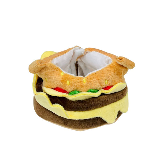 Mini Doll Hamburger Crossbody Plush Costume – Funny Burger Outfit with Strap Featuring Adorable Plush Design