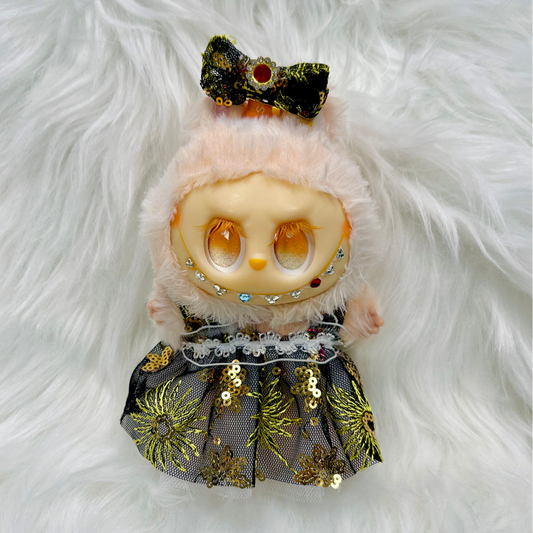 Custom Hand-Decorated Mini Doll - Nails, Colorful Eyelashes & Shiny Tooth Gems