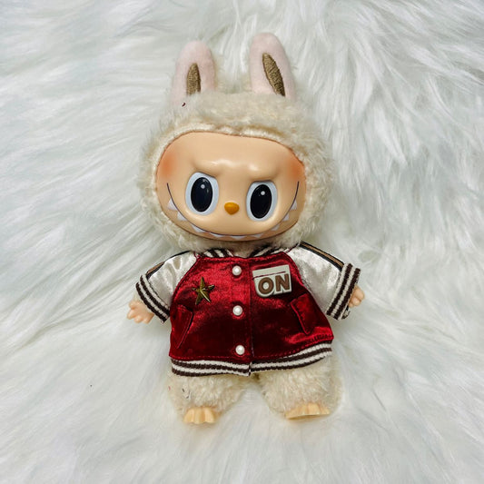 Jacket for Mini Doll – Red & White Bomber Style