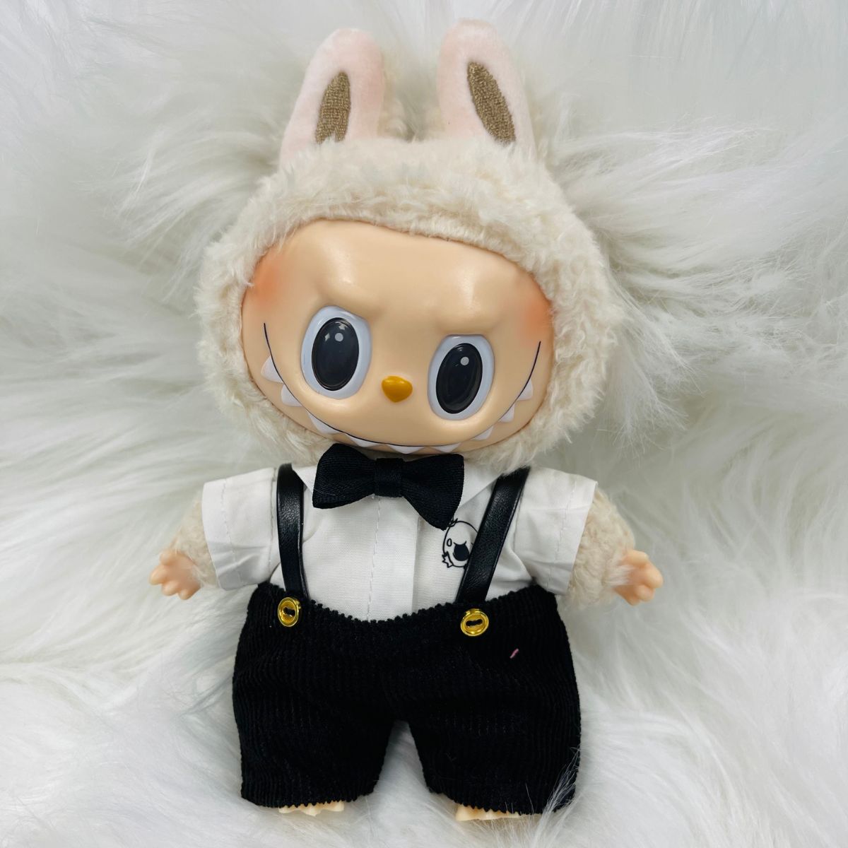 Mini Gentleman Doll Outfit - 3-Piece Doll Suit Set with Suspenders & Bowtie for Adorable Dolls