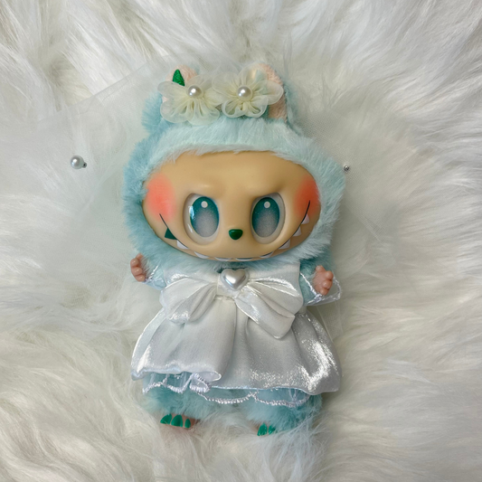 Mini Doll Wedding Dress Collection - Adorable in Sparkling White & Pink Lace Dress