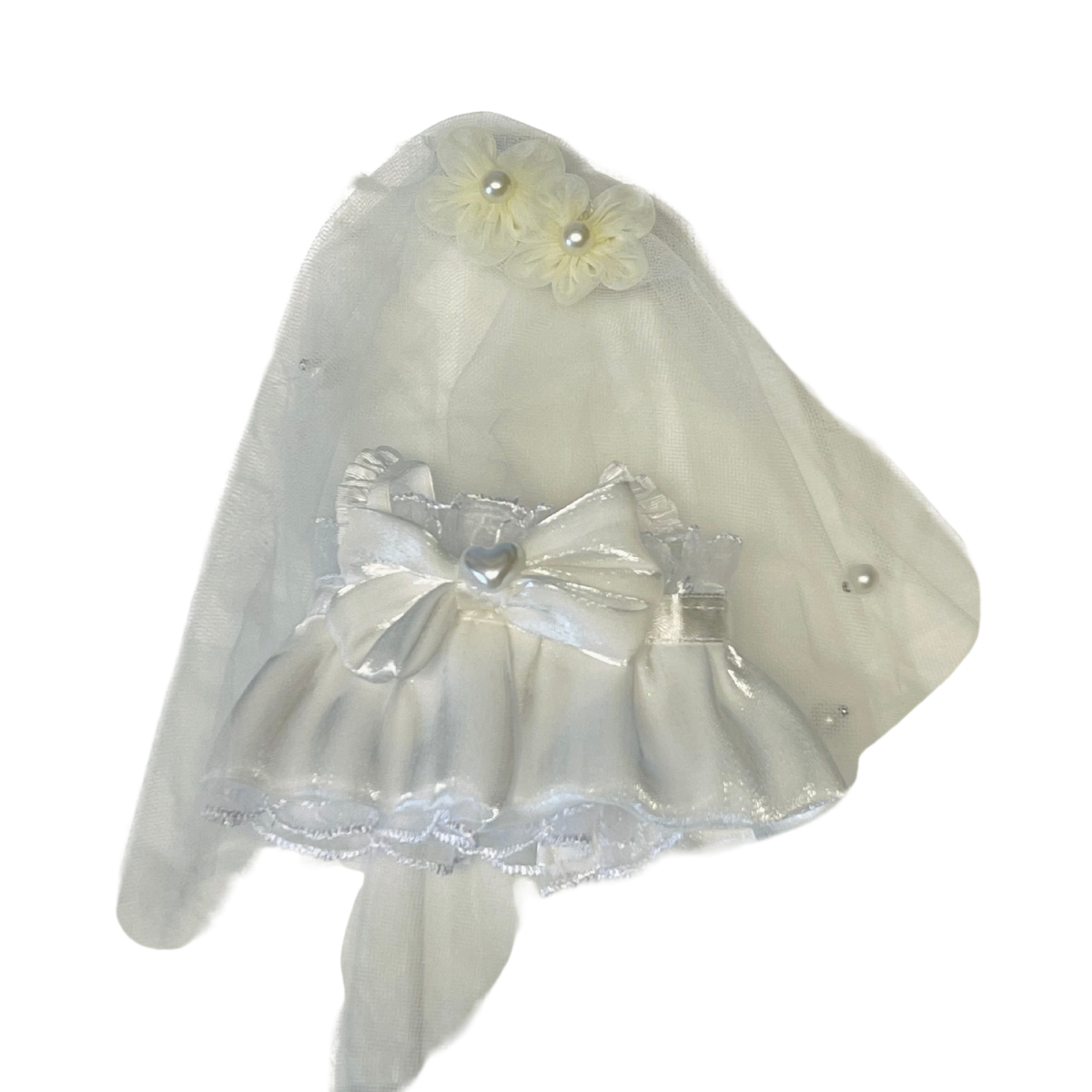 Mini Doll Wedding Dress Collection - Adorable in Sparkling White & Pink Lace Dress